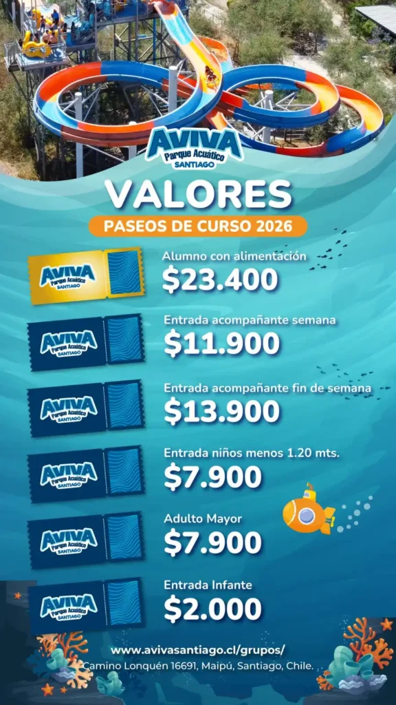 Tabla de Precios Paseos de Curso 2026